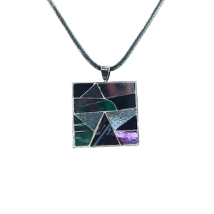 Collier carré casson (gunmetal) :: Collection asymétrique