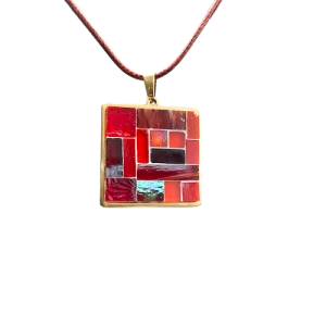 Collier carré (argent/or) :: Collection asymétrique