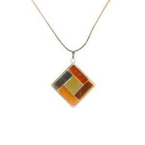 Collier losange (argent/or) :: Collection asymétrique