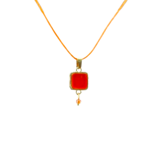 Petit collier carré coins arrondis (argent/or) :: Collection basique